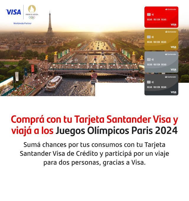 Comprá con tu Tarjeta Santander Visa y viajá a los Juegos Olímpicos Paris 2024